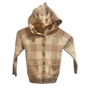 Jamie Kay Check‎ Bear Knit Cardigan Arthur Jacquard Cotton Size 5 NWT
